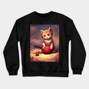 Marsie the Cat Playing with a Ball of Wool Crewneck Sweatshirt